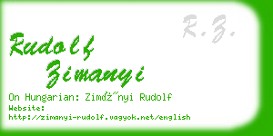 rudolf zimanyi business card